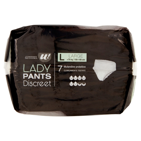 Lady Pants Discreet Large U! Confronta e Risparmia - 7 Pezzi
